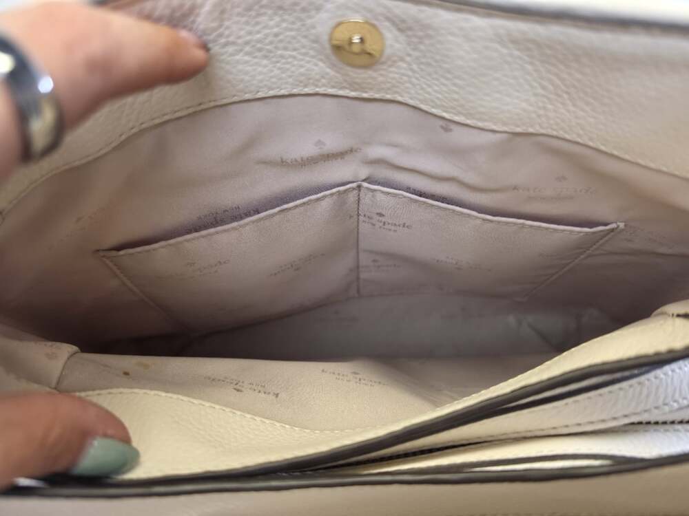 Kate spade Leila Straw and Leather Handbag - Triple Compartment - Gold Hardware - Picture 8 of 10